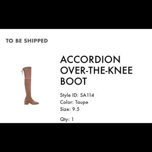 NEW Stuart Weiztman Accordion Over-the-Knee Boot / Taupe
